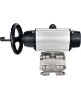 Кран шаровой DN.ru BV3232P(3pc)-FP-SW-ISO-H Ду100 Ру63 полнопроходной, корпус - нержавеющая сталь SS316, под приварку, с пневмоприводом PA-DA-105-1, пневмораспределителем 4M310-08 AC220V