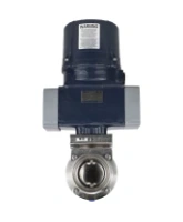 Затвор дисковый поворотный DN.ru WBV3131S-2W-T-H Ду40 Ру10 резьбовой, корпус - пищевая нерж. сталь AISI 304, диск - нерж. сталь AISI 304, уплотнение - Silicon, с электроприводом четвертьоборотным DN.ru QTSA-N-003EM-O0-220VAC с пружинным возвратом