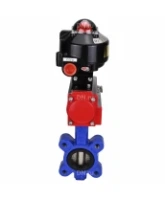 Затвор дисковый поворотный DN.ru WBV1616E-2W-Fb-H Ду100 Ру16 LUG корпус - чугун QT450, диск - чугун QT450, уплотнение - EPDM, с пневмоприводом DN.ru PA-DA-083 и БКВ APL-510N EX