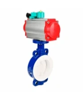 Затвор дисковый поворотный DN.ru WBV3434Pf-2W-Fb-H Ду80 Ру16 корпус - углеродистая сталь WCB, диск - углеродистая сталь WCB, футерованный PTFE, уплотнение - PTFE, с пневмоприводом DN.ru PA-SA-105 и ALS200D