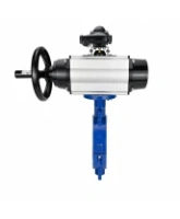 Затвор дисковый поворотный DN.ru WBV3434Pf-2W-Fb-R Ду200 Ру16, корпус - углеродистая сталь WCB, диск - углеродистая сталь WCB, футерованный PTFE, уплотнение - PTFE, с пневмоприводом PA-DA-105-1, пневмораспределителем 4M310-08 AC220V и БКВ APL-210N