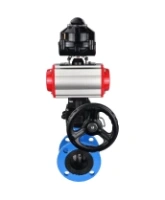 Затвор дисковый поворотный DN.ru WBV1313E-2W-F-H Ду100 Ру16 фланцевый, корпус - чугун GGG40, диск - чугун GGG40, уплотнение - EPDM, с пневмоприводом DN.ru PA-DA-105, БКВ DN.ru APL-510N EX и ручным дублером DN.ru MON1-250-T26-ISO
