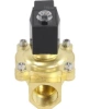 Клапан электромагнитный DN.ru VS200-VT-NC-220VAC 1″ Ду25 Ру10, соленоидный двухходовой, корпус - латунь, уплотнение - Viton, резьбовой, нормально-закрытый, прямого действия, катушка - 220В