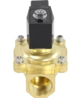 Клапан электромагнитный DN.ru VS200-VT-NC-220VAC 1″ Ду25 Ру10, соленоидный двухходовой, корпус - латунь, уплотнение - Viton, резьбовой, нормально-закрытый, прямого действия, катушка - 220В