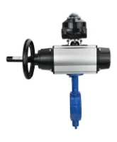 Затвор дисковый поворотный DN.ru WBV1413E-2W-Fb-H Ду150 Ру16, корпус - чугун GGG50, диск - чугун GGG40, уплотнение - EPDM, с пневмоприводом DN.ru PA-DA-105-1 двойного действия, пневмораспределителем 4M310-08 AC220V, БКВ APL-510N-EX