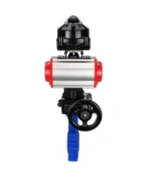 Затвор дисковый поворотный DN.ru WBV1616E-2W-Fb-H Ду125 Ру16 LUG корпус - чугун QT450, диск - чугун QT450, уплотнение - EPDM, с пневмоприводом DN.ru PA-DA-105, БКВ APL-510N EX и редуктором MON3-700-T38-ISO