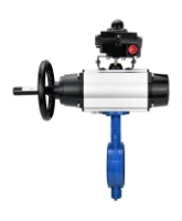 Затвор дисковый поворотный DN.ru WBV1413E-2W-Fb-H Ду150 Ру16, корпус - чугун GGG50, диск - чугун GGG40, уплотнение - EPDM, с пневмоприводом DN.ru PA-DA-105-1 двойного действия, пневмораспределителем 4M310-08 AC220V, БКВ APL-410N EX