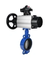 Затвор дисковый поворотный DN.ru WBV1132N-2W-Fb-H Ду125 Ру16, корпус - чугун GG25, диск - нержавеющая сталь 316L, уплотнение - NBR, с пневмоприводом DN.ru PA-DA-105-1 двойного действия, с БКВ APL-210N