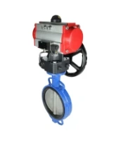 Затвор дисковый поворотный DN.ru WBV1413E-2W-Fb-H Ду300 Ру16, корпус - чугун GGG50, диск - чугун GGG40, уплотнение - EPDM, с пневмоприводом DN.ru PA-DA-140 двойного действия, пневмораспределителем 4M310-08 AC220V, ручным дублером MON4-1200-T54-ISO