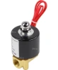 Клапан электромагнитный DN.ru VS100-VT-NC-24VAC 1/4″ Ду8 Ру10 прямого действия двухходовой, корпус - латунь, присоединение - внутренняя резьба, уплотнение - VITON, нормально-закрытый, катушка - 24 В AC