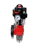 Кран шаровой DN.ru BV3232P(2pc)-FP-T-ISO-H 3″ Ду80 Ру40 полнопроходной двухходовой, нержавеющая сталь SS316, внутренняя резьба, уплотнение - PTFE, с пн.приводом DN.ru PA-SA-130 пн.распределителем 4M310-08 220В БПВ AFC2000 БКВ APL-510N-EX