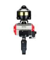 Затвор дисковый поворотный DN.ru WBV4242E-2W-Fb-ISO Дн80 Ру10 межфланцевый, корпус - НПВХ, диск - НПВХ, уплотнение - EPDM, с пневмоприводом PA-SA-083, пневмораспределителем 4M310-08 DC24V и БКВ APL-510N EX