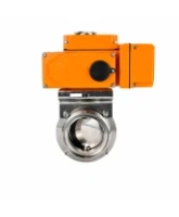 Затвор дисковый поворотный DN.ru WBV3131E-2W-T-H Ду100 Ру10 резьбовой, корпус - пищевая нержавеющая сталь 304, уплотнение - EPDM, с электроприводом QT-N-005EM-B1-220VAC-У1 c датчиком обратной связи и входным управляющим сигналом 0-10В HARK