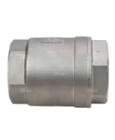 Клапан обратный DN.ru VCS3232P-T 3″ Ду80 Ру40 резьбовой, пружинный, корпус - нержавеющая сталь 316, диск - нержавеющая сталь 316, уплотнение - металл