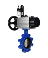Затвор дисковый поворотный DN.ru WBV1616E-2W-Fb-H Ду125 Ру16 LUG корпус - чугун QT450, диск - чугун QT450, уплотнение - EPDM, с пневмоприводом DN.ru PA-DA-105-1, пневмораспределителем 4M310-08 AC220V и БПВ AFC2000