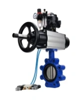 Затвор дисковый поворотный DN.ru WBV1631E-2W-Fb-H Ду125 Ру16 LUG корпус - чугун QT450, диск - нержавеющая сталь 304, уплотнение - EPDM, с пневмоприводом PA-DA-105-1, пневмораспределителем 4V320-08 AC220V, БКВ APL-510N EX и БПВ AFC2000