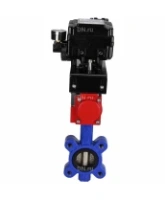 Затвор дисковый поворотный DN.ru WBV1616E-2W-Fb-H Ду100 Ру16 LUG корпус - чугун QT450, диск - чугун QT450, уплотнение - EPDM, с пневмоприводом DN.ru PA-DA-083 и позиционером YT-1000RSN без обратной связи