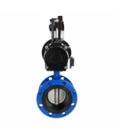 Затвор дисковый поворотный DN.ru WBV1331E-2W-F-H Ду50 Ру16 фланцевый, корпус - чугун GGG40, диск - нержавеющая сталь 304, уплотнение - EPDM, с пневмоприводом DN.ru PA-DA-105-1, 4M310-08 AC220V и AFC2000