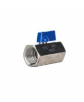 Кран шаровой DN.ru 1/2″ Ду15 Ру63 корпус - пищевая нержавеющая сталь AISI 304 (аналог 08Х18Н10), неполнопроходной, внутренняя/внутренняя резьба, уплотнение - PTFE, с рукояткой (BV3131P-SP-T-H)