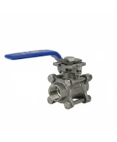 Кран шаровой DN.ru BV3232P(3pc)-FP-T-ISO-H 1 1/2″ Ду40 Ру40 полнопроходной, нержавеющая сталь AISI 316, резьбовой, с ISO фланцем и рукояткой