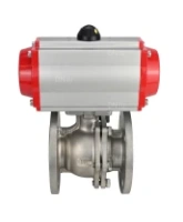 Кран шаровой DN.ru BV3232P(2pc)-FP-F-ISO-R Ду250 Ру16 полнопроходной двухходовой, нержавеющая сталь 316, фланцевый, уплотнение - PTFE, с пневмоприводом PA-DA-160 двойного действия и пневмораспределителем 4M310-08 AC220V