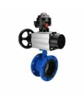 Затвор дисковый поворотный DN.ru WBV1331E-2W-F-H Ду50 Ру16 фланцевый, корпус - чугун GGG40, диск - нержавеющая сталь 304, уплотнение - EPDM, с пневмоприводом DN.ru PA-DA-105-1, 4M310-08 AC220V и APL-510N EX