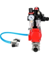 Кран шаровой DN.ru BV3232P(3pc)-FP-W-ISO-H LONG Ду32 Ру40 полнопроходной, корпус - нержавеющая сталь 316, уплотнение - PTFE, под приварку, с пневмоприводом DN.ru PA-SA-083, пневмораспределителем 4V320-08 AC220V, БКВ APL-410N EX и БПВ AFC2000