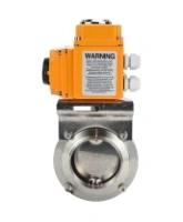 Затвор дисковый поворотный DN.ru WBV3131E-2W-W-H Ду15 Ру10 под приварку, корпус - пищевая нержавеющая сталь 304, уплотнение - EPDM, с электроприводом QT-N-003EM-O1-220VAC-У1 220В HARK