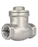Клапан обратный DN.ru VC3232P-T 1/2″ Ду15 Ру16 муфтовый, поворотный, корпус - нержавеющая сталь, диск - нержавеющая сталь, уплотнение - PTFE