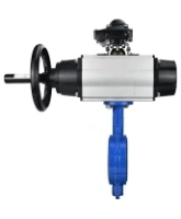 Затвор дисковый поворотный DN.ru WBV1132N-2W-Fb-H Ду125 Ру16, корпус - чугун GG25, диск - нержавеющая сталь 316L, уплотнение - NBR, с пневмоприводом DN.ru PA-DA-105-1 двойного действия, с БКВ APL-210N