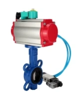 Затвор дисковый поворотный DN.ru WBV1132N-2W-Fb-H Ду125 Ру16 корпус - чугун GG25, диск - нержавеющая сталь 316L, уплотнение - NBR, с пневмоприводом PA-DA-105, пневмораспределителем 4V320-08 AC220V и магнитным переключателем ALS200D