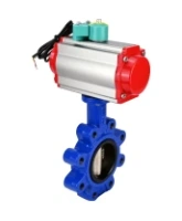 Затвор дисковый поворотный DN.ru WBV1616E-2W-Fb-H Ду100 Ру16 LUG корпус - чугун QT450, диск - чугун QT450, уплотнение - EPDM, с пневмоприводом PA-DA-083 и магнитным переключателем ALS200D