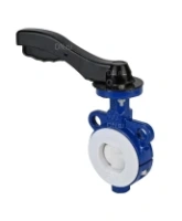 Затвор дисковый поворотный DN.ru WBV3434Pf-2W-Fb-H Ду50 Ру16 корпус - углеродистая сталь WCB, диск - углеродистая сталь WCB, футерованный PTFE, уплотнение - PTFE, межфланцевый, с рукояткой