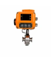 Затвор дисковый поворотный DN.ru WBV3131S-2W-C-H Ду100 Ру10 кламповый, корпус - пищевая нержавеющая сталь 304, уплотнение - Silicon, с электроприводом QT-N-005EM-A1-220VAC-У1 c датчиком обратной связи и входным управляющим сигналом 4-20мА HARK