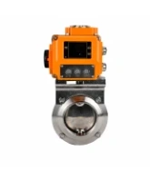 Затвор дисковый поворотный DN.ru WBV3131E-2W-W-H Ду15 Ру10 под приварку, корпус - пищевая нержавеющая сталь 304, уплотнение - EPDM, с электроприводом QT-N-005EM-B1-220VAC-У1 c датчиком обратной связи и входным управляющим сигналом 0-10В HARK