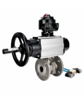 Кран шаровой DN.ru BV3232P(2pc)-FP-F-ISO-H WDVF Ду100 Ру16 полнопроходной, фланцевый, корпус - нержавеющая сталь 316, уплотнение - PTFE, с пневмоприводом PA-DA-105-1, пневмораспределителем 4V320-08 AC220V и БКВ APL-510N EX