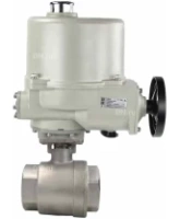 Кран шаровой DN.ru BV3232P(2pc)-FP-T-ISO-H Ду100 Ру40 полнопроходной двухходовой, нержавеющая сталь SS316, внутренняя резьба, уплотнение - PTFE, с электроприводом ГЗ-ОФ-200/14М 220В