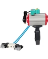 Затвор дисковый поворотный DN.ru WBV4242E-2W-Fb-ISO Дн80 Ру10 межфланцевый, корпус - НПВХ, диск - НПВХ, уплотнение - EPDM, с пневмоприводом PA-SA-083, пневмораспределителем 4V320-08 AC220V и магнитным переключателем ALS200D