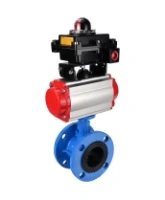 Затвор дисковый поворотный DN.ru WBV1313E-2W-F-H Ду100 Ру16 фланцевый, корпус - чугун GGG40, диск - чугун GGG40, уплотнение - EPDM, с пневмоприводом DN.ru PA-DA-105 и БКВ DN.ru APL-410N EX