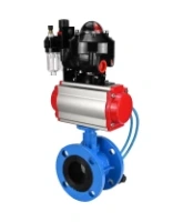 Затвор дисковый поворотный DN.ru WBV1313E-2W-F-H Ду100 Ру16 фланцевый, корпус - чугун GGG40, диск - чугун GGG40, EPDM, с пневмоприводом DN.ru PA-DA-105, пневмораспределителем DN.ru 4V320-08 AC220V, БКВ DN.ru APL-510N EX и БПВ DN.ru AFC2000