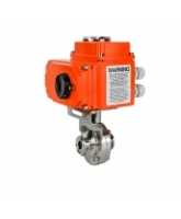 Затвор дисковый поворотный DN.ru WBV3131S-2W-C-H Ду100 Ру10 кламповый, корпус - пищевая нержавеющая сталь 304, уплотнение - Silicon, с электроприводом QT-N-003EM-O1-220VAC-У1 HARK