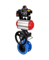 Затвор дисковый поворотный DN.ru WBV1313E-2W-F-H Ду100 Ру16 фланцевый, корпус - чугун GGG40, диск - чугун GGG40, EPDM, с пневмоприводом DN.ru PA-DA-105, пневмораспределителем 4M310-08 AC220V, БКВ APL-410N EX и ручным дублером MON1-250-T26-ISO