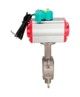 Затвор дисковый поворотный DN.ru WBV3232P-2W-Fb-H Ду100 Ру16 корпус - нержавеющая сталь 316L, диск - нержавеющая сталь 316L, уплотнение - PTFE, с пневмоприводом PA-DA-105 и магнитным переключателем ALS200D