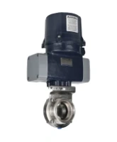Затвор дисковый поворотный DN.ru WBV3131S-2W-T-H Ду40 Ру10 резьбовой, корпус - пищевая нерж. сталь AISI 304, диск - нерж. сталь AISI 304, уплотнение - Silicon, с электроприводом четвертьоборотным DN.ru QTSA-N-003EM-O0-220VAC с пружинным возвратом