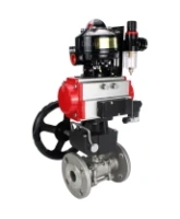 Кран шаровой DN.ru BV3131P(3pc)-FP-F-ISO-H Ду15 Ру40 фланцевый, полнопроходной, 3-составной, корпус - нерж.сталь SS304, уплотнение PTFE, пн.привод PA-DA-052 пн.распределитель 4M310-08 AC220V ручной дублер MON1-250-T26-ISO БПВ AFC2000 БКВ APL-510N-EX