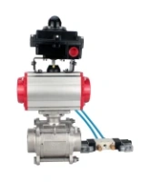Кран шаровой DN.ru BV3232P(3pc)-FP-W-ISO-H WDVF Ду15 Ру63 полнопроходной, трехсоставной, корпус - нержавеющая сталь 316, уплотнение - PTFE, под приварку, с пневмоприводом PA-SA-065, пневмораспределителем 4V320-08 AC220V, БКВ APL-410N EX