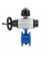 Затвор дисковый поворотный DN.ru WBV1331E-2W-F-H Ду50 Ру16 фланцевый, корпус - чугун GGG40, диск - нержавеющая сталь 304, уплотнение - EPDM, с пневмоприводом DN.ru PA-DA-105-1, 4M310-08 AC220V и APL-510N EX