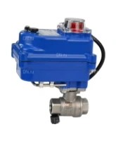 Кран шаровой DN.ru BV3232P(2pc)-FP-T-ISO-H Ду20 Ру63 полнопроходной двухходовой, нержавеющая сталь 316, внутренняя резьба, уплотнение - PTFE, с электроприводом четвертьоборотным QT-N-003EM-O1-24VDC-У1 blue