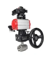 Кран шаровой DN.ru BV3232P(2pc)-FP-T-ISO-H Ду65 Ру40 полнопроходной двухходовой, нержавеющая сталь 316, внутренняя резьба, PTFE, с пневмоприводом PA-DA-083, пневмораспределителем 4M310-08 AC220V, БКВ APL-210N и ручным дублером HDM-2