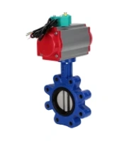 Затвор дисковый поворотный DN.ru WBV1631E-2W-Fb-H Ду100 Ру16 LUG корпус - чугун QT450, диск - нержавеющая сталь 304, уплотнение - EPDM, с пневмоприводом PA-DA-083 и магнитным переключателем ALS200D